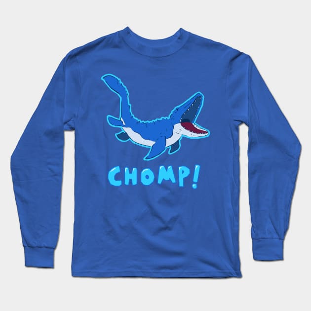 Chomp! Mosasaurus Long Sleeve T-Shirt by YipeeKaiYay